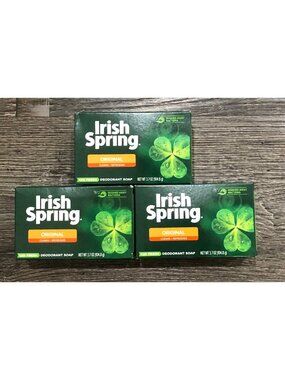 Irish Spring Original Deodorant 3.7 Oz Bar Soap LOT OF 3